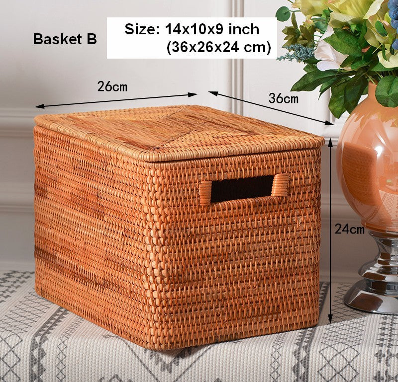 Extra Large Storage Baskets for Shelves, Wicker Rectangular Storage Ba –  Paintingforhome