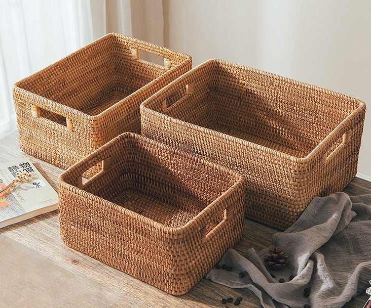 Large Storage Baskets for Bathroom, Round Storage Baskets with Handle, –  Paintingforhome