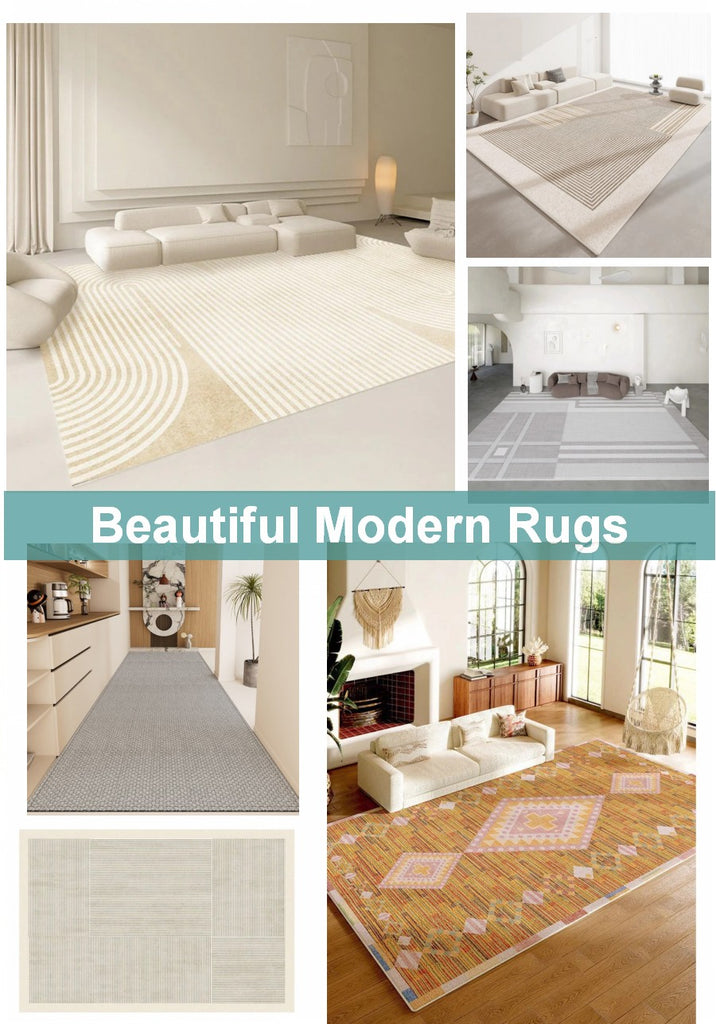 Modern Living Room Rug Placement Ideas, Geometric Modern Rugs, Mid Century Modern Area Rugs for Bedroom, Contemporary Round Rugs for Dining Room