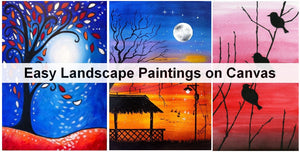 Easy Landscape Oil Painting Ideas, Basic Easy Painting Ideas for Kids, Simple Painting Ideas for Beginner Artists, Unique Easy Small DIY Paintings on Canvas