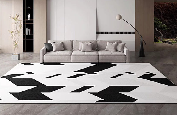 Contemporary Area Rugs for Bedroom, Living Room Modern Rugs, Modern Living Room Rug Placement Ideas-HomePaintingDecor