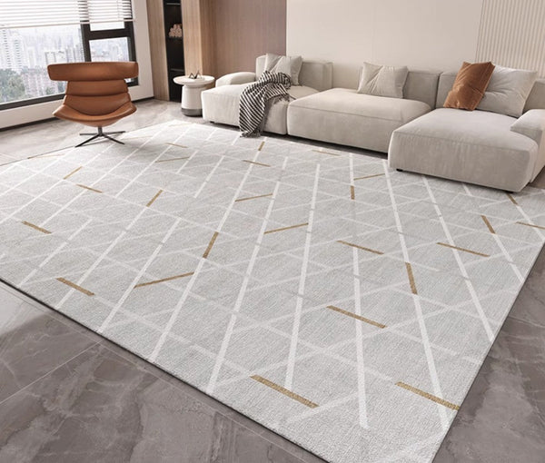 Abstract Area Rugs for Living Room, Geometric Contemporary Modern Rugs Next to Bed, Modern Rugs under Dining Room Table, Modern Carpets for Kitchen-HomePaintingDecor