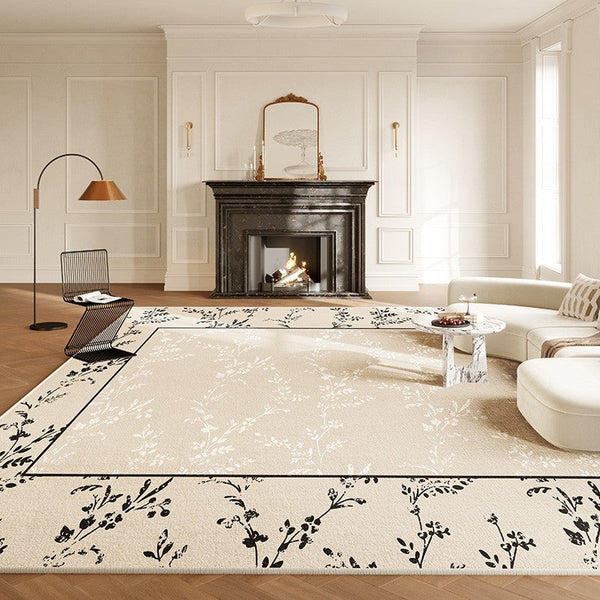 Large Modern Rugs for Sale, Dining Room Modern Rugs, Contemporary Floor Carpets for Living Room, Flower Pattern Geometric Modern Rugs in Bedroom-HomePaintingDecor