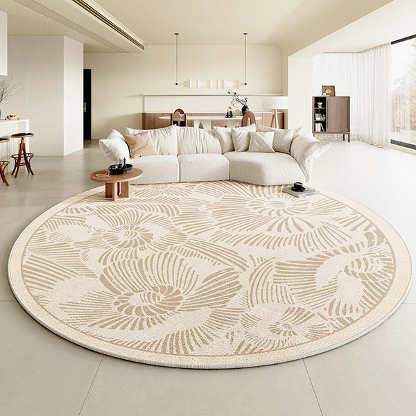 Dining Room Contemporary Round Rugs, Modern Rug Ideas for Living Room, Bedroom Modern Round Rugs, Circular Modern Rugs under Chairs-HomePaintingDecor