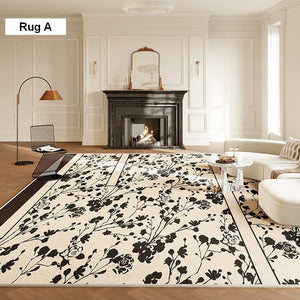 Modern Rugs for Living Room, French Style Modern Rugs for Bedroom, Flower Pattern Modern Rugs for Interior Design, Contemporary Modern Rugs under Dining Room Table-HomePaintingDecor