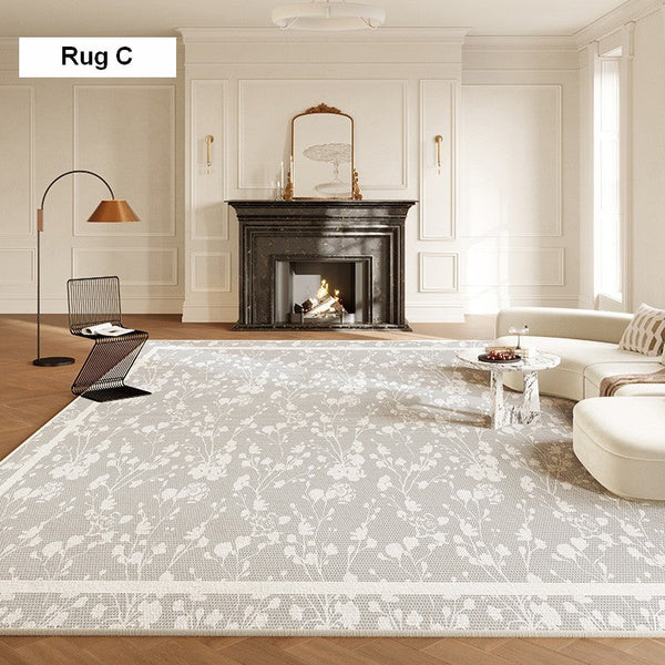 Modern Rugs for Living Room, French Style Modern Rugs for Bedroom, Flower Pattern Modern Rugs for Interior Design, Contemporary Modern Rugs under Dining Room Table-HomePaintingDecor