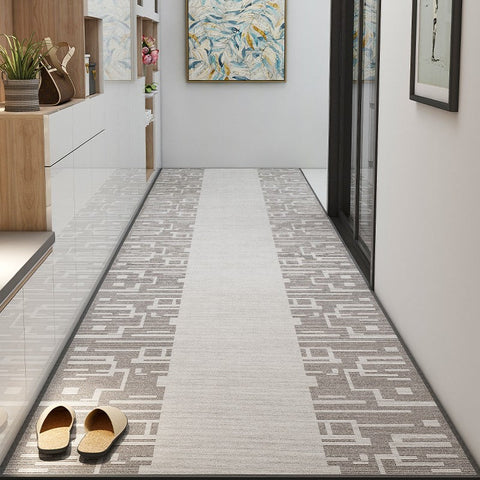 Light Grey Modern Long Hallway Runners, Stain-resistant Non Slip Entryway Runner Rug Ideas, Kitchen Runner Rugs, Extra Long Hallway Runners, Long Narrow Runner Rugs, Entrance Hallway Runners-HomePaintingDecor