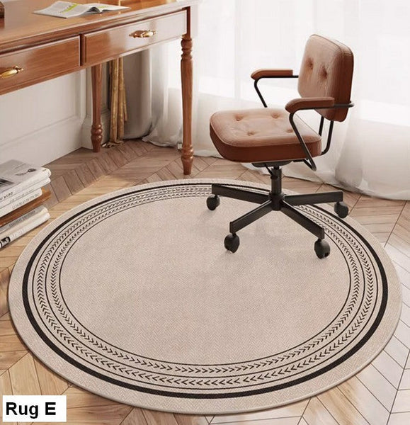 Modern Round Rugs for Bedroom, Circular Modern Rugs under Dining Room Table, Contemporary Round Rugs, Geometric Modern Rug Ideas for Living Room-HomePaintingDecor