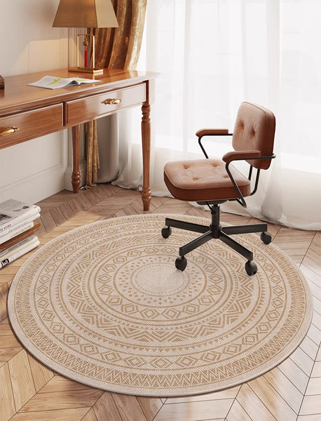 Round Rugs under Coffee Table, Geometric Modern Rug Ideas for Living Room, Circular Modern Rugs under Dining Room Table, Modern Round Rugs for Bedroom-HomePaintingDecor