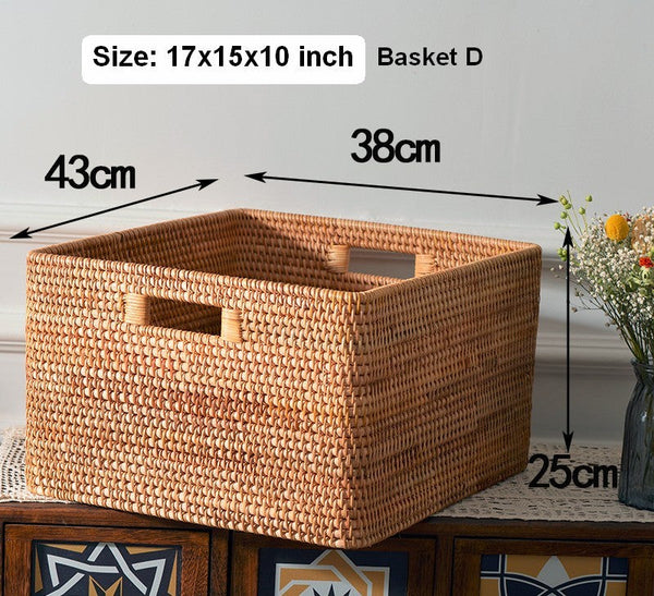 Storage Baskets for Bedroom, Extra Large Storage Basket for Clothes, Rectangular Storage Baskets, Storage Basket for Shelves-HomePaintingDecor