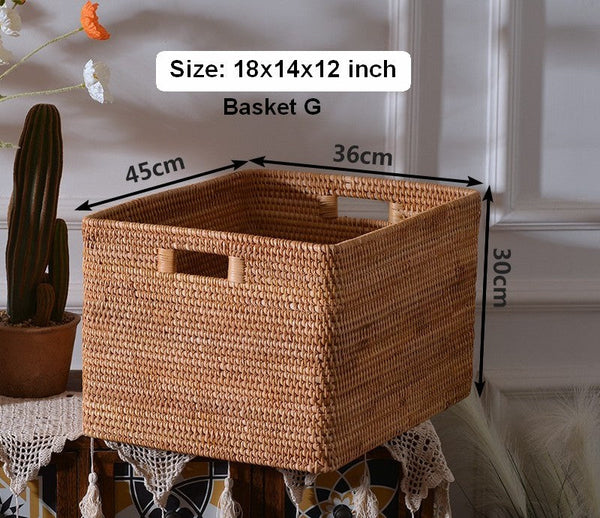 Storage Baskets for Toys, Rectangular Storage Basket for Shelves, Storage Basket with Lid, Storage Baskets for Bathroom, Storage Baskets for Clothes-HomePaintingDecor