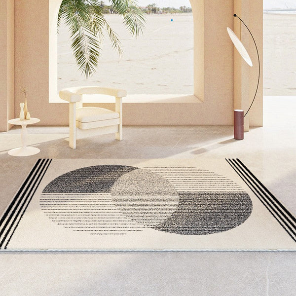 Modern Area Rugs for Dining Room, Geometric Modern Rugs for Bedroom, Modern Area Rugs under Coffee Table, Abstract Contemporary Area Rugs-HomePaintingDecor