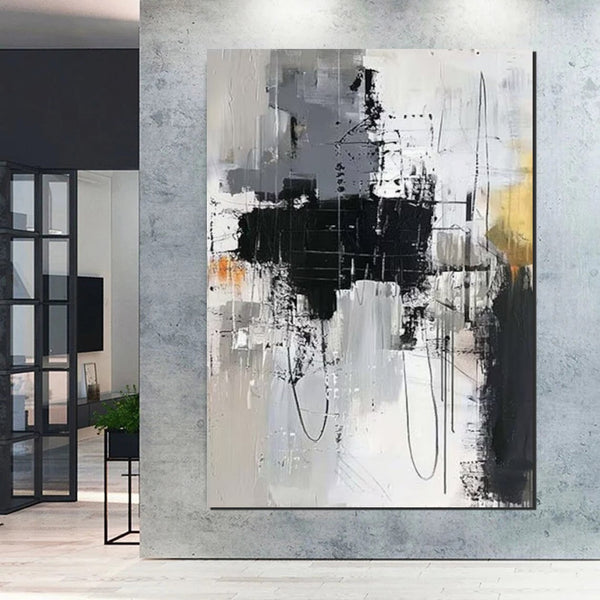 Large Paintings Behind Sofa, Large Painting for Living Room, Acrylic Paintings on Canvas, Heavy Texture Painting, Buy Paintings Online-HomePaintingDecor