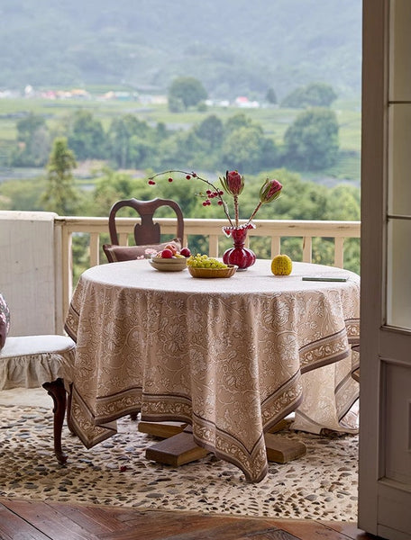 Dining Room Flower Table Cloths, Farmhouse Table Cloth, Extra Large Rectangular Table Covers for Kitchen, Square Tablecloth for Round Table-HomePaintingDecor