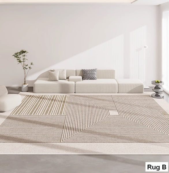 Abstract Contemporary Modern Rugs for Living Room, Extra Large Modern Rugs for Bedroom, Geometric Modern Rug Placement Ideas for Dining Room-HomePaintingDecor