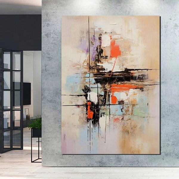 Large Acrylic Canvas Paintings, Simple Wall Art Ideas, Heavy Texture Painting, Bedroom Abstract Paintings, Modern Abstract Painting-HomePaintingDecor