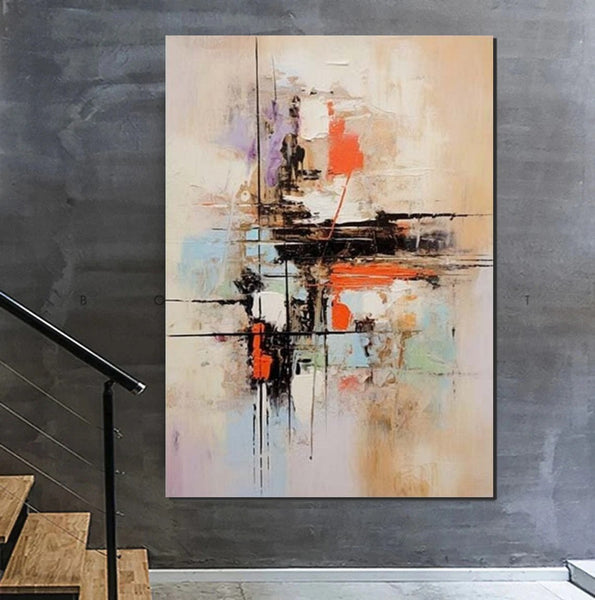 Large Acrylic Canvas Paintings, Simple Wall Art Ideas, Heavy Texture Painting, Bedroom Abstract Paintings, Modern Abstract Painting-HomePaintingDecor