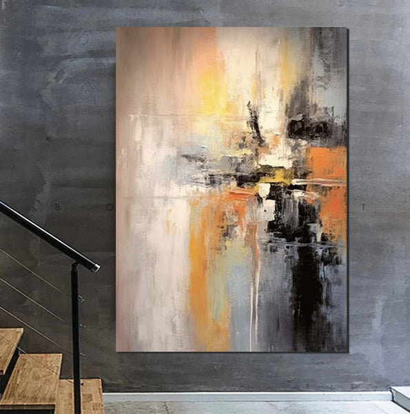 Heavy Texture Painting, Bedroom Abstract Paintings, Large Acrylic Canvas Paintings, Simple Wall Art Ideas, Modern Abstract Painting-HomePaintingDecor