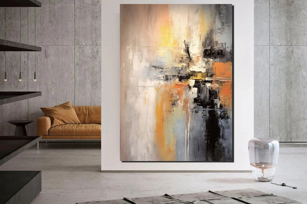 Heavy Texture Painting, Bedroom Abstract Paintings, Large Acrylic Canvas Paintings, Simple Wall Art Ideas, Modern Abstract Painting-HomePaintingDecor