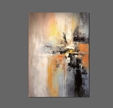 Heavy Texture Painting, Bedroom Abstract Paintings, Large Acrylic Canvas Paintings, Simple Wall Art Ideas, Modern Abstract Painting-HomePaintingDecor