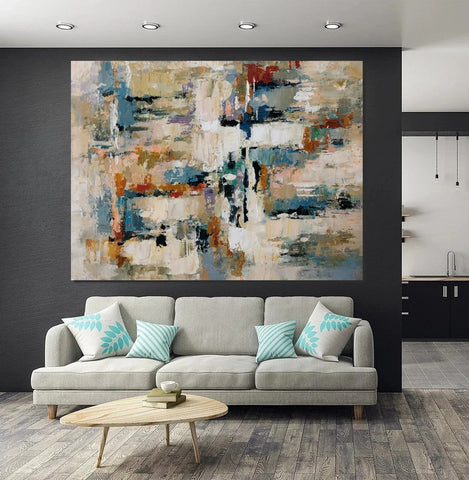 Extra Large Paintings, Acrylic Abstract Art, Modern Abstract Acrylic Painting, Living Room Wall Painting, Large Paintings for Living Room-HomePaintingDecor