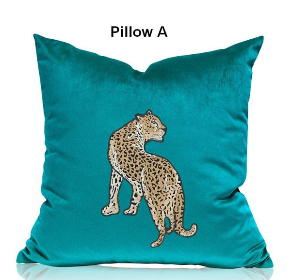 Decorative Pillows for Living Roomï¼?Contemporary Throw Pillows, Cheetah Decorative Cushion, Modern Sofa Pillows-HomePaintingDecor