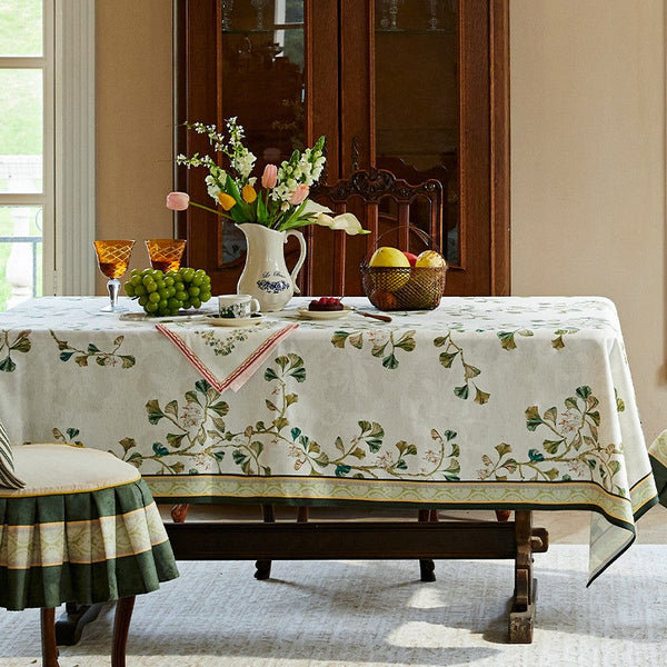 Ginkgo Leaves Table Covers, Square Tablecloth for Kitchen, Extra Large Modern Rectangular Tablecloth for Dining Room Table, Large Tablecloth for Round Table-HomePaintingDecor