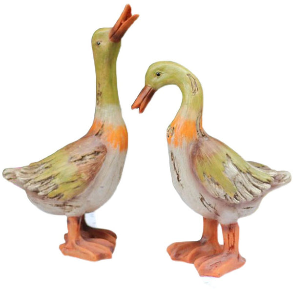 Large Duck Statues, Unique Wood Carving Statue for Garden, Creative Modern Statue for Garden Ornaments, Villa Outdoor Decor Gardening Ideas-HomePaintingDecor