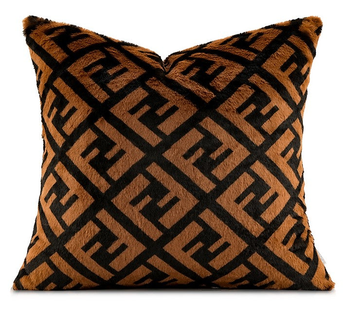 Decorative Pillow Covers, Brown Modern Pillows for Couch, Abstract Decorative Throw Pillows for Living Room, Large Modern Sofa Pillow Cases-HomePaintingDecor