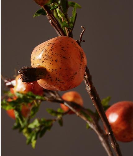 Rustic Artificial Large Pomegranate Fruit, Stem 36" Tall, Flower Arrangement-HomePaintingDecor