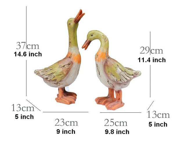 Large Duck Statues, Unique Wood Carving Statue for Garden, Creative Modern Statue for Garden Ornaments, Villa Outdoor Decor Gardening Ideas-HomePaintingDecor