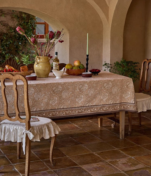 Dining Room Flower Table Cloths, Farmhouse Table Cloth, Extra Large Rectangular Table Covers for Kitchen, Square Tablecloth for Round Table-HomePaintingDecor