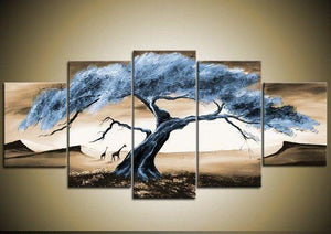 5 Piece Canvas Art, Landscape Canvas Paintings, Tree of Life Painting, Abstract Painting on Canvas, Large Acrylic Painting, Buy Paintings Online-HomePaintingDecor