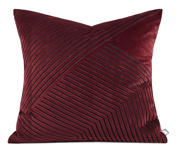 Red Modern Pillows for Couch, Decorative Pillow Covers, Abstract Decorative Throw Pillows for Living Room, Large Modern Sofa Pillow Cases-HomePaintingDecor