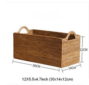 Indonesia Woven Storage Basket, Natural Fiber Baskets, Small Storage Basket for Kitchen, Rattan Storage Basket for Dining Room-HomePaintingDecor