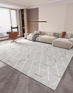 Abstract Area Rugs for Living Room, Geometric Contemporary Modern Rugs Next to Bed, Modern Rugs under Dining Room Table, Modern Carpets for Kitchen-HomePaintingDecor