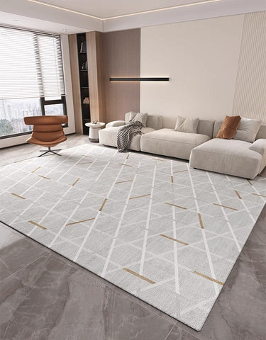 Abstract Area Rugs for Living Room, Geometric Contemporary Modern Rugs Next to Bed, Modern Rugs under Dining Room Table, Modern Carpets for Kitchen-HomePaintingDecor