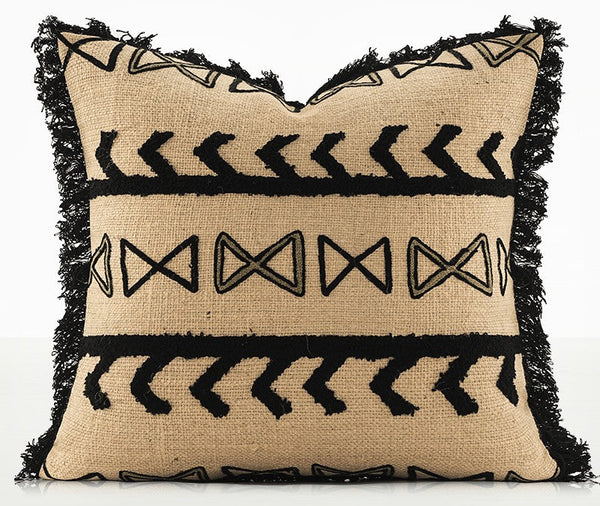 Ethnic Square Modern Throw Pillows for Couch, Contemporary Modern Sofa Pillows, Decorative Throw Pillows for Bedroom, Large Throw Pillow for Interior Design-HomePaintingDecor