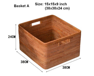 Oversized Rattan Storage Basket, Extra Large Rectangular Storage Basket for Clothes, Storage Baskets for Bathroom, Bedroom Storage Baskets-HomePaintingDecor