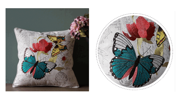 Decorative Throw Pillows, Butterfly Cotton and linen Pillow Cover, Sofa Decorative Pillows, Decorative Pillows for Couch-HomePaintingDecor