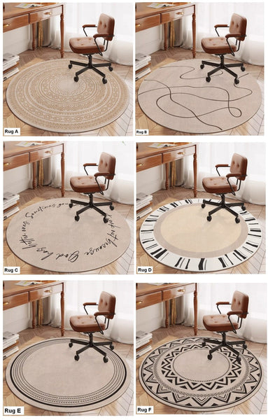 Modern Round Rugs for Bedroom, Circular Modern Rugs under Dining Room Table, Contemporary Round Rugs, Geometric Modern Rug Ideas for Living Room-HomePaintingDecor