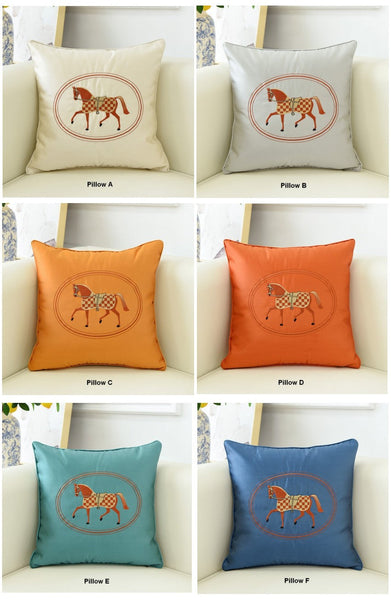 Horse Decorative Throw Pillows for Couch, Modern Decorative Throw Pillows, Embroider Horse Pillow Covers, Modern Sofa Decorative Pillows-HomePaintingDecor