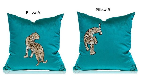 Decorative Pillows for Living Roomï¼?Contemporary Throw Pillows, Cheetah Decorative Cushion, Modern Sofa Pillows-HomePaintingDecor