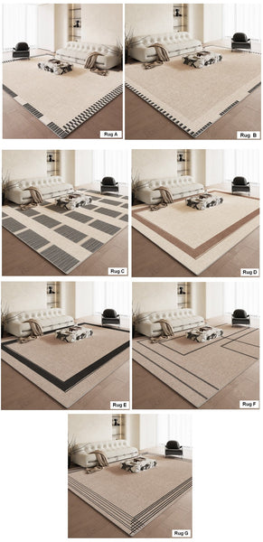 Simple Abstract Rugs for Living Room, Bedroom Floor Rugs, Contemporary Abstract Rugs for Dining Room, Modern Rug Ideas for Living Room-HomePaintingDecor