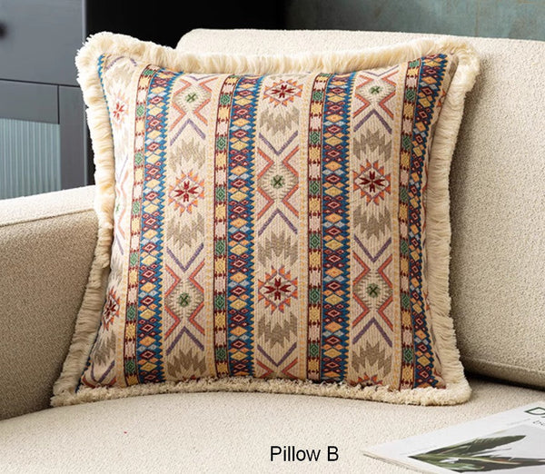 Unique Decorative Throw Pillows, Bohemian Decorative Sofa Pillows for Living Room, Extra Large Modern Geometric Pillows, Oriental Throw Pillow for Couch-HomePaintingDecor