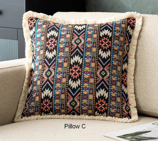 Bohemian Decorative Sofa Pillows for Living Room, Oriental Throw Pillow for Couch, Modern Geometric Decorative Throw Pillows for Bedroom-HomePaintingDecor