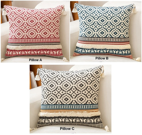 Contemporary Modern Pillow Covers, Square Pillows for Couch, Oriental Decorative Throw Pillows for Bedroom, Bohemian Decorative Sofa Pillows-HomePaintingDecor