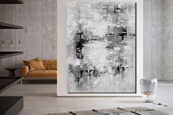 Acrylic Paintings on Canvas, Palette Knife Paintings, Large Paintings Behind Sofa, Abstract Painting for Living Room, Bedroom Modern Wall Art Paintings-HomePaintingDecor