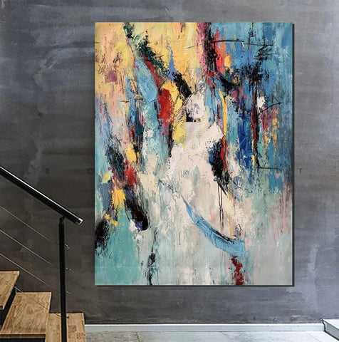 Palette Knife Paintings, Acrylic Paintings on Canvas, Large Paintings Behind Sofa, Abstract Painting for Living Room, Bedroom Modern Wall Art Paintings-HomePaintingDecor