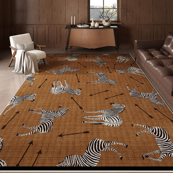 Dining Room Modern Rugs, Living Room Modern Area Rugs, Mid Century Zebra Modern Rugs in Bedroom, Large Contemporary Floor Carpets-HomePaintingDecor